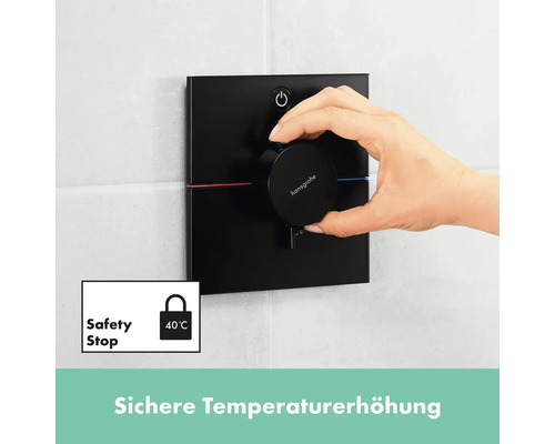 Hansgrohe Unterputz Thermostatarmatur zur Steuerung der Wassertemperatur mit Sicherheitssperre