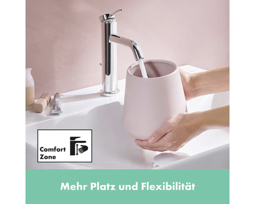 Einhandmischer mit Komfortzone im Badezimmerwaschbecken