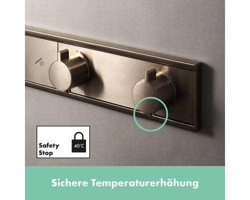 Aufputz-Thermostatarmatur mit Sicherheitssperre bei 40 Grad Celsius