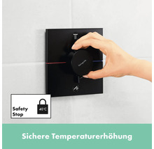 Hansgrohe Unterputz Thermostatarmatur mit Sicherheitssperre bei 40 Grad Celsius