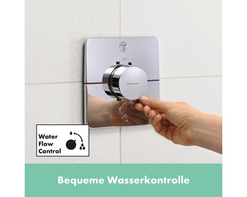 Aufputz-Thermostatarmatur von Hansgrohe mit Handbedienung