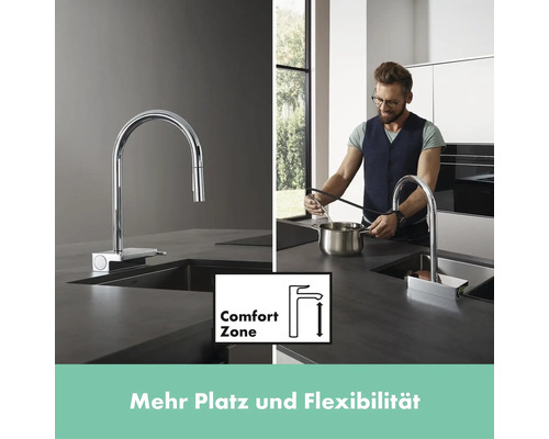 Küchenarmatur mit hohem Auslauf für mehr Flexibilität und Komfort
