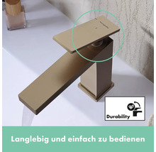 Hansgrohe Waschtischarmatur aus Metall im Waschbecken mit Durability Symbol