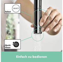 Einfache Bedienung eines Wasserhahns mit Select Funktion und Quick Clean Funktion