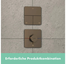 Aufputz-Thermostatbatterie für die Dusche mit drei Absperrventilen und zentralem Thermostatregler von Hansgrohe