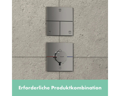 Aufputzthermostat mit drei Absperrventilen für Dusche