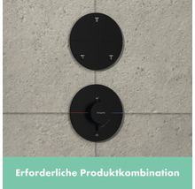 Schwarze Hansgrohe Duscharmatur an der Wand
