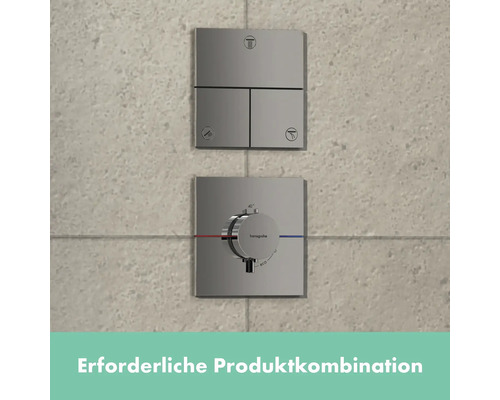 Duscharmatur mit Thermostat und Umsteller zur Steuerung von Dusche und Badewanne.