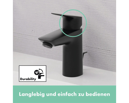 Schwarzer Waschtisch Einhebelmischer mit Bedienungsanleitung