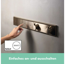 Unterputz Thermostatarmatur für die Dusche mit Drehregler und Druckknopfbedienung.