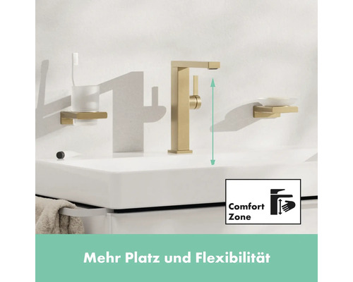 Waschbecken mit Armatur, Seifenschale und Zahnputzbecher für das Badezimmer