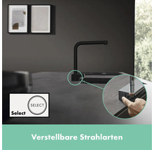 Küchenarmatur mit verstellbaren Strahlarten auf einer Arbeitsplatte