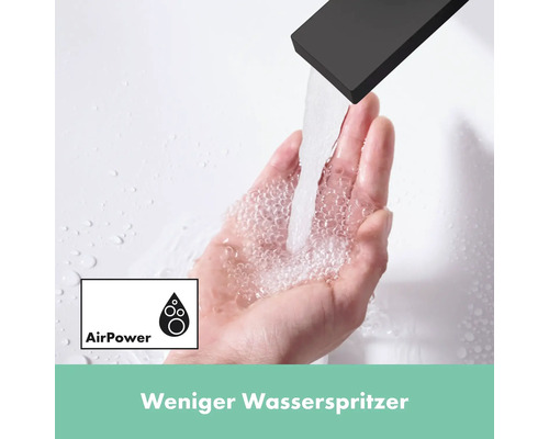 Wasserhahn mit AirPower Technologie im Einsatz