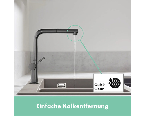 Küchenarmatur mit Quick Clean Funktion zur einfachen Kalkentfernung