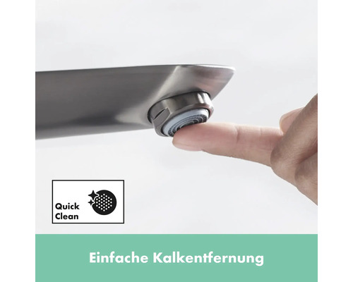 Wasserhahn mit Quick Clean Funktion für einfache Kalkentfernung
