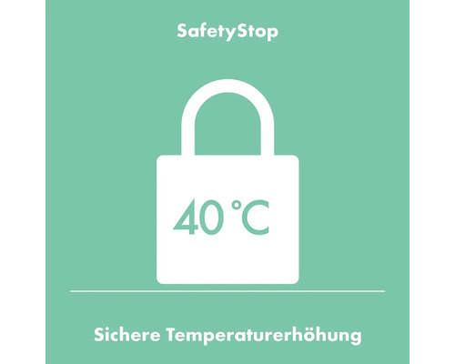 Sichere Erwärmung bis 40 Grad Celsius