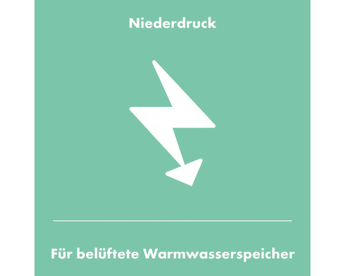 Niederdrucksymbol für belüftete Warmwasserspeicher