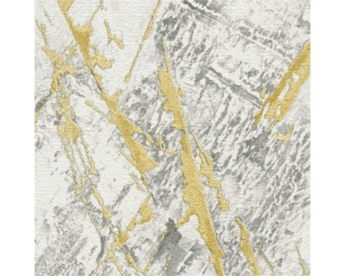 Nahaufnahme einer Tapete mit Marmorstruktur und goldenen Akzenten