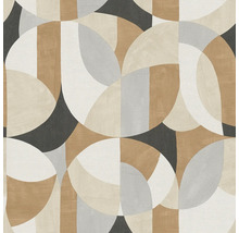 Papier peint avec motif géométrique de cercles et de rectangles
