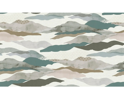 Tapete mit grafischem Bergmuster