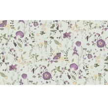 Papier peint à motif floral avec fleurs et feuilles