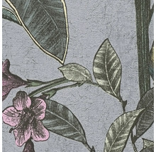Tapete mit Blüten- und Blättermuster