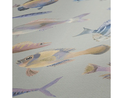 Nahaufnahme einer Tapete mit Fischmuster