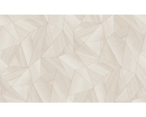 Papier peint avec motif géométrique triangulaire aspect bois
