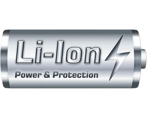 Lithium-Ionen Batterie mit Blitz-Symbol