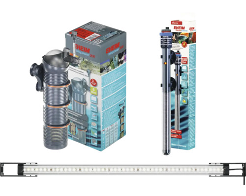 Eheim Innenfilter Biopower 200, Eheim Thermocontrol Regelheizer und Eheim LED-Leuchtbalken