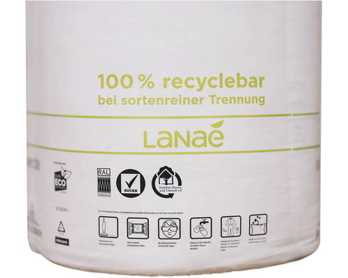 LaNae Dämmwolle, 100 Prozent recyclebar, bei sortenreiner Trennung