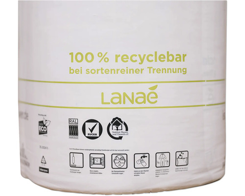 LaNae Verpackung mit dem Hinweis: 100 % recyclebar bei sortenreiner Trennung