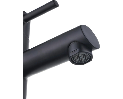 Schwarzer Wasserhahn für Waschtisch