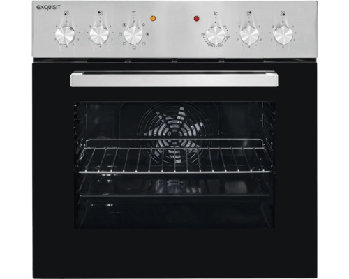Four encastrable Exquisit avec fonction de chaleur tournante et boutons de commande.
