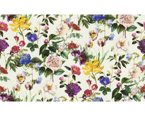 Blumentapete mit Rosen, Tulpen und Hortensien