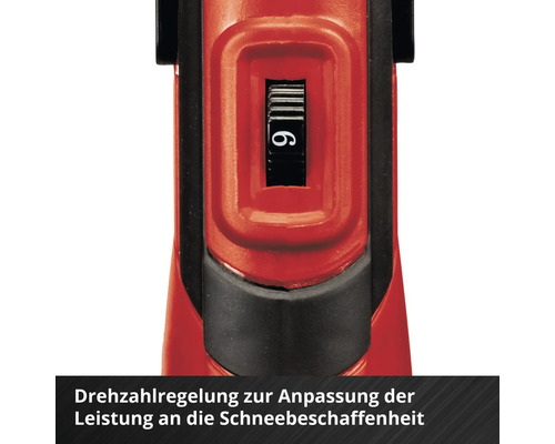 Drehzahlregelung zur Anpassung der Leistung an die Schneebeschaffenheit.