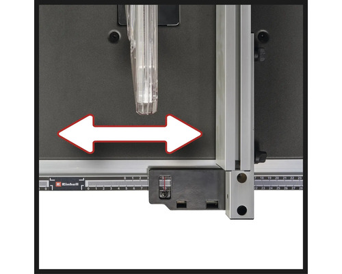 Logo Einhell sur scie circulaire sur table avec fonction coulissante