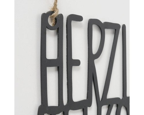 Inscription décorative avec suspension par corde