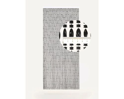 Rideau décoratif avec perles en plastique et échelle de mesure pour indication de la taille