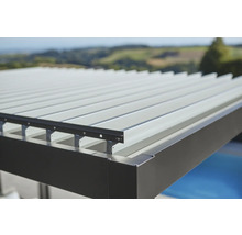 Pergola Biohort 4x3,5 inkl. beweglichen, isolierten Lamellendach für geringere Geräuschentwicklung und Wärmeabstrahlung 404,5 x 367,5 cm dunkelgrau-metallic