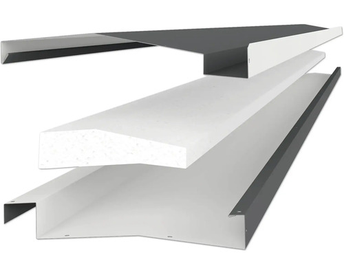 Système de profilé de bord de toit avec couche isolante et couverture en aluminium