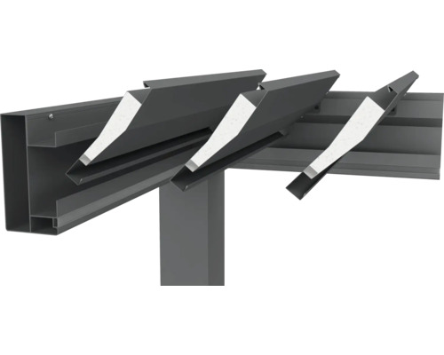 Vue détaillée d''une pergola à lames grises