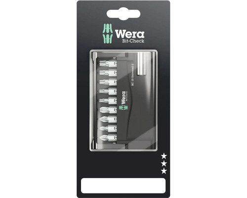 Wera Bit-Check avec différents embouts de tournevis