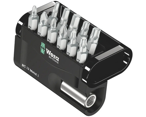 Wera Bit-Check avec différents embouts de tournevis et porte-outils