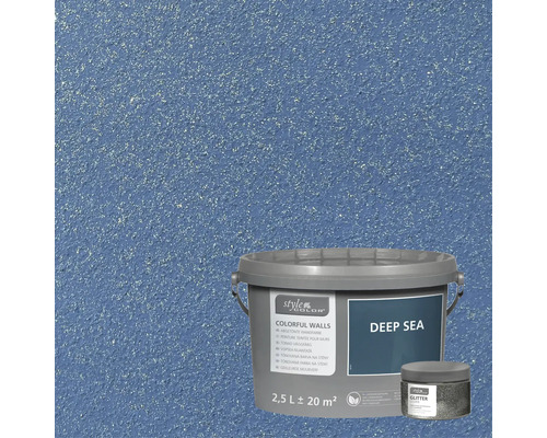 Pot de peinture Style Color Colorful Walls Deep Sea devant un mur peint