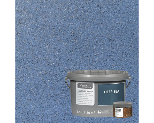 Pot de peinture StyleColor Colorful Walls Deep Sea avec effet pailleté pour murs intérieurs
