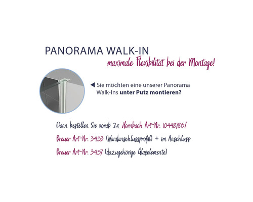 Panorama Walk-In Dusche Information zur Montage