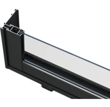 Detailansicht eines Fensterrahmens aus Aluminium