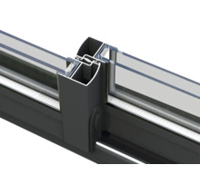 Vue détaillée d''un profil de fenêtre coulissante en aluminium