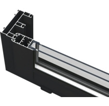 Vue en coupe d''un cadre de fenêtre avec vitrage